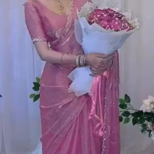 Embellished Party wear Jimmy choo Saree  (Pink)